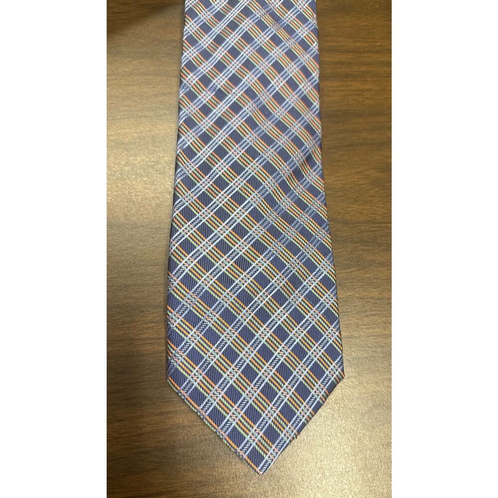 Nautica 100% Silk Necktie.  Blue /‎ Orange / Green, NWT